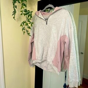 American Eagle Pink and Grey Pullover